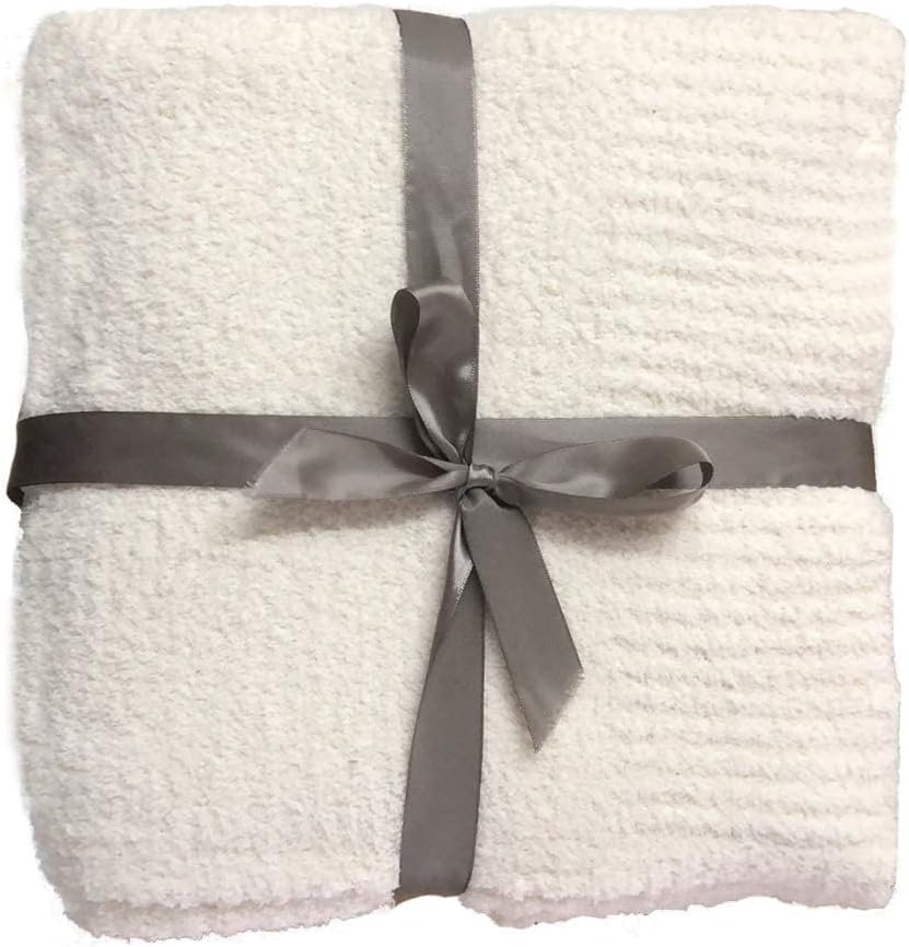 Cream knit throw blanket 50x60 inches