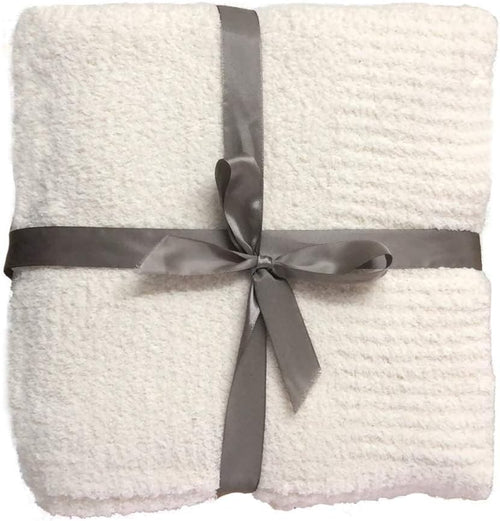 Cream knit throw blanket 50x60 inches
