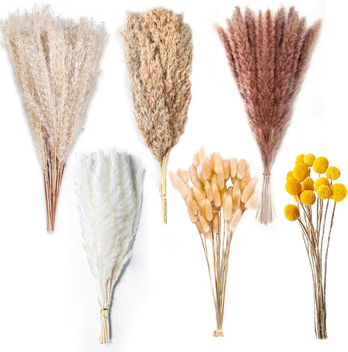 Dried pampas grass bouquet 100 pcs in a vase
