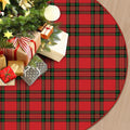 48 inch red and green tartan plaid christmas tree skirt