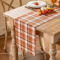 Porshmarks Plaid Table Runner, Rust Tartan, Cotton Polyester, 13 x 72 Inch