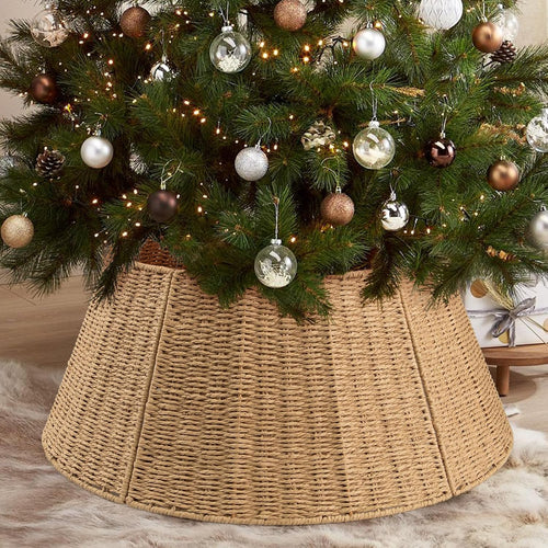 24 inch woven natural christmas tree collar