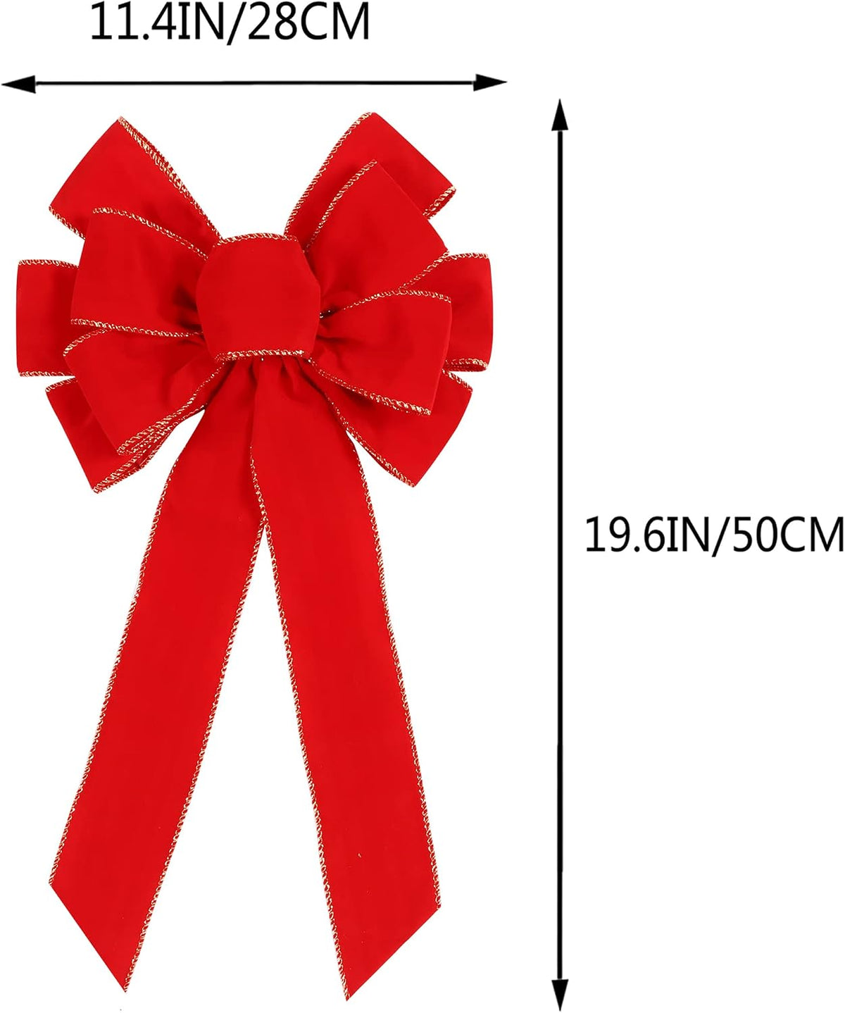 Red velvet bow on a christmas wreath