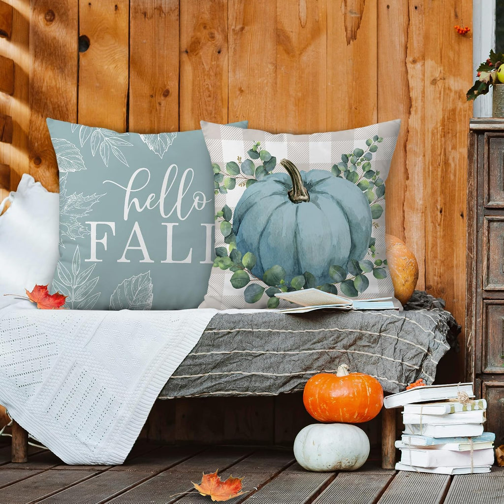 Vintage farmhouse fall pillow cover print detail
