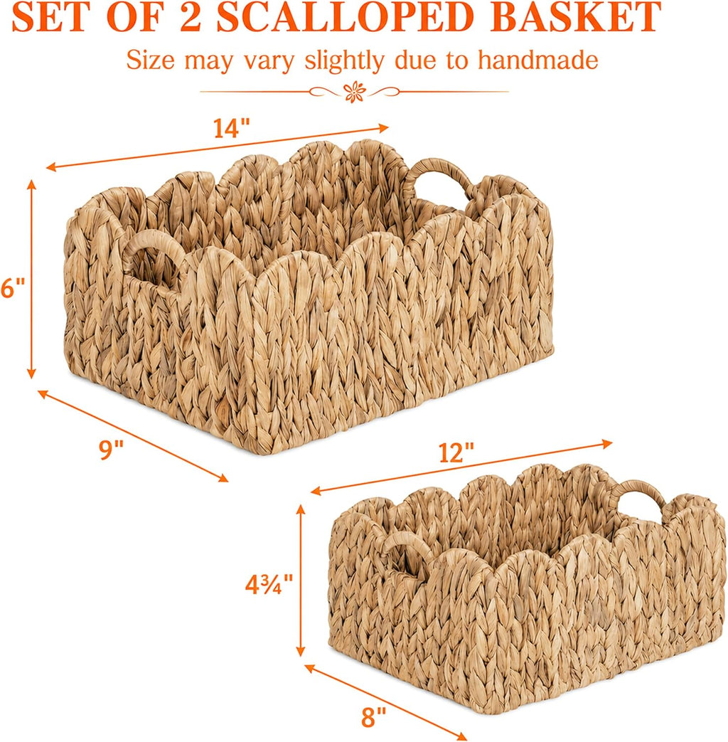 Large and small wicker basket dimensions