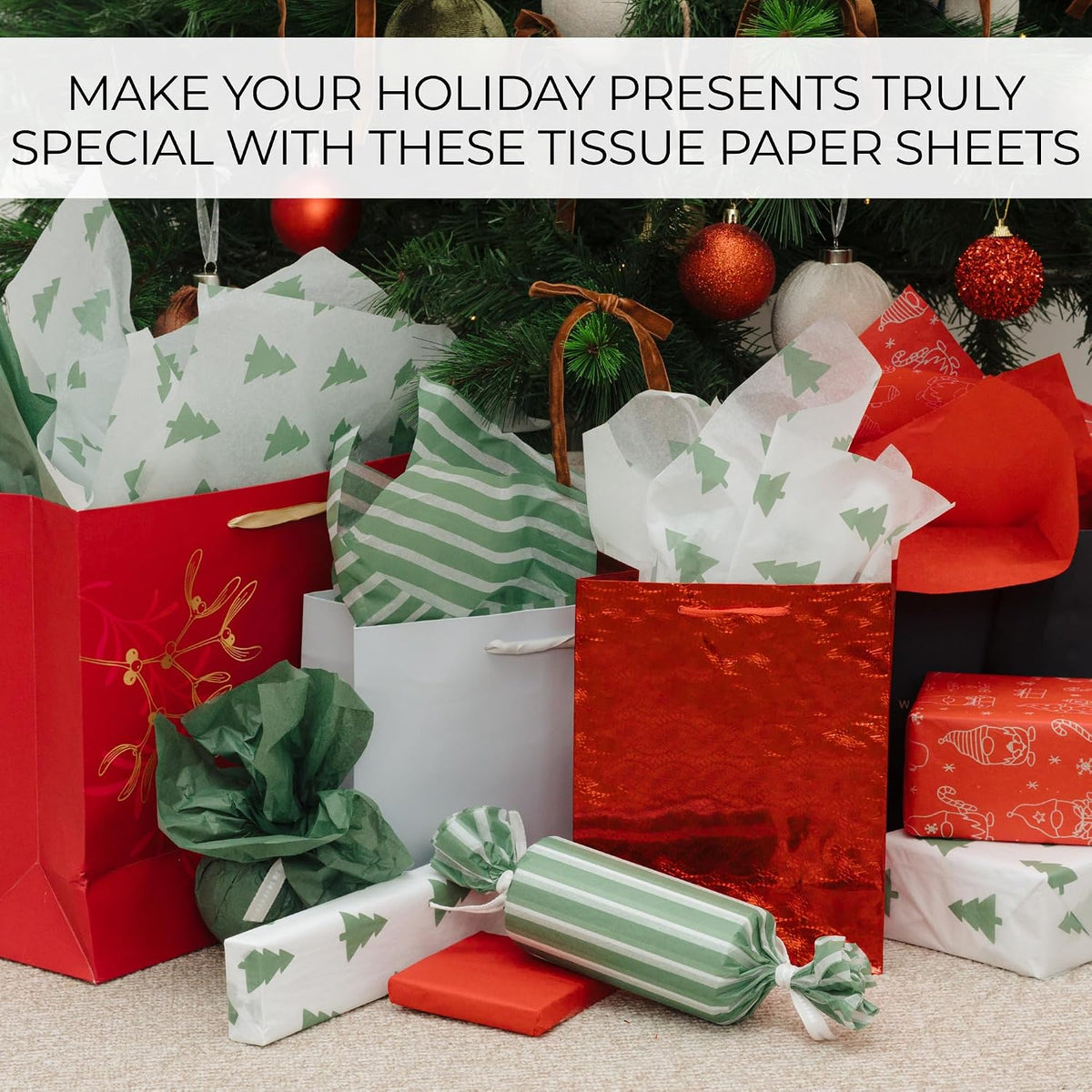 Candy cane stripe christmas tissue paper