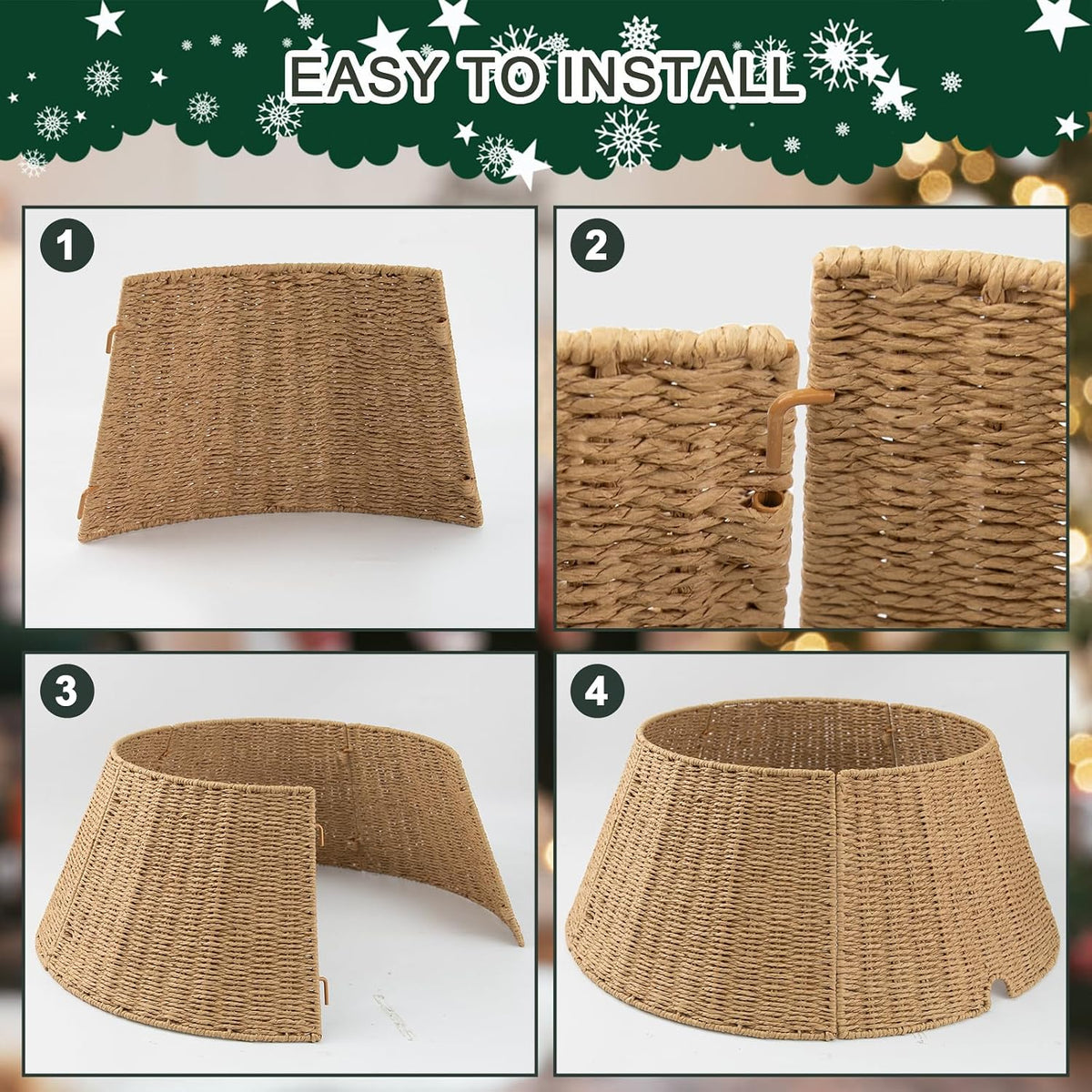 Christmas tree collar panels and hooks