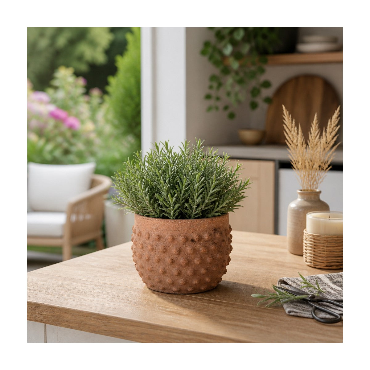 Porshmarks Textured Raised-Dot Ceramic Planter, 6 in