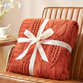 Porshmarks Cable Knit Chenille Throw Blanket – Burnt Orange, 60x80