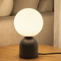 Porshmarks Opal Glass Globe Table Lamp with Solid Wood Base