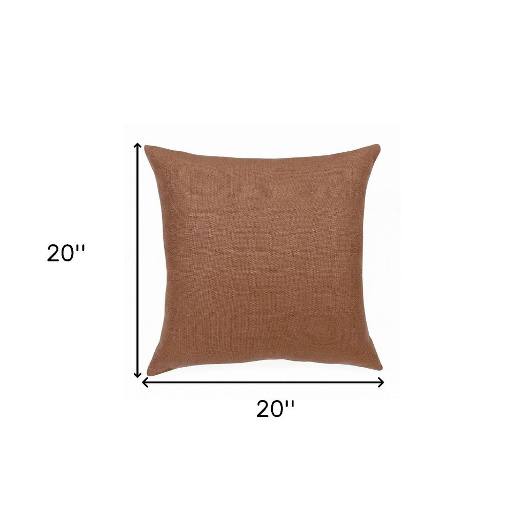 Porshmarks Brown Linen Throw Pillow with Insert, 20x20