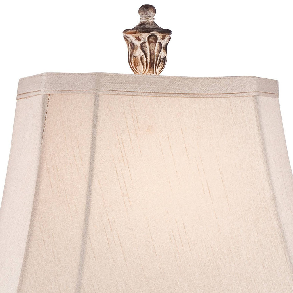 Porshmarks Antique Gold Leaf Vase Table Lamp with Off-White Rectangular Shade