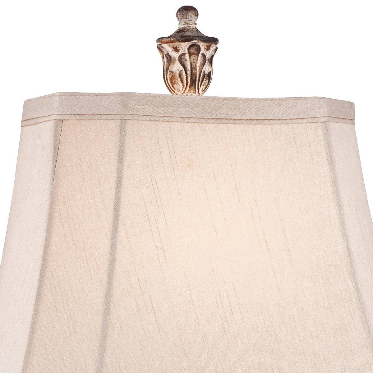 Porshmarks Antique Gold Leaf Vase Table Lamp with Off-White Rectangular Shade